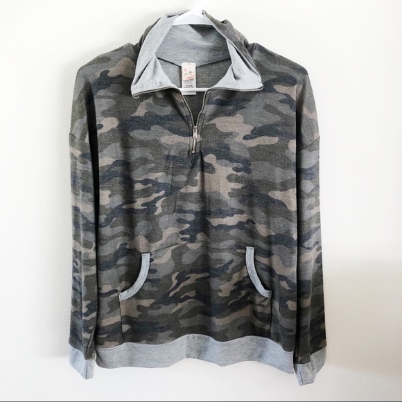Half-Zip Camouflage Sweatshirt - Picture 6 of 9